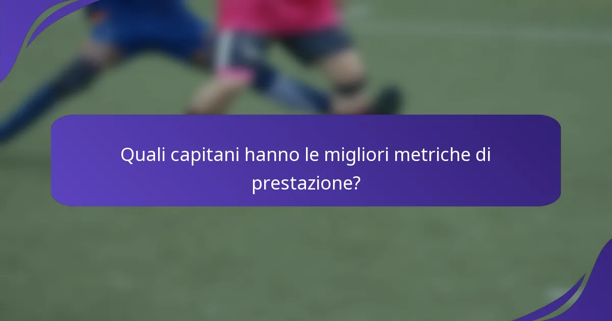 Quali capitani hanno le migliori metriche di prestazione?